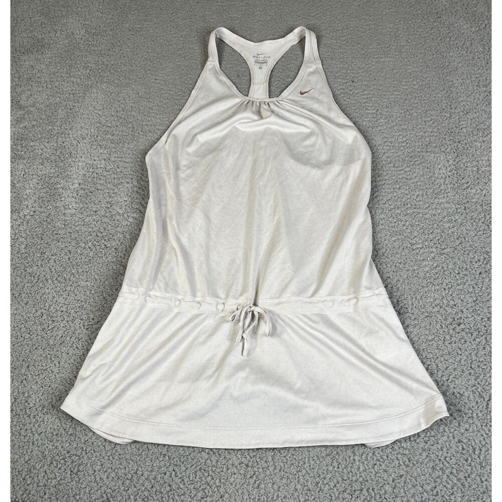 Nike Romper Womens M Gray Racer Back Gym Jumpsuit Sleeveless Tank Tie Waist